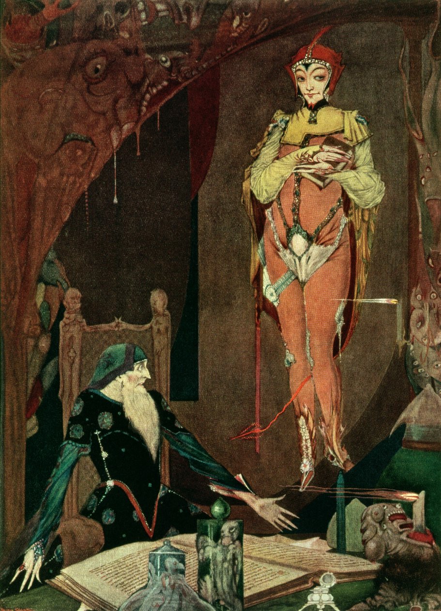 "Is There Anything in my Poor Power to Serve You?", illustration från Faust av Goethe, översatt av John Anster av Harry Clarke