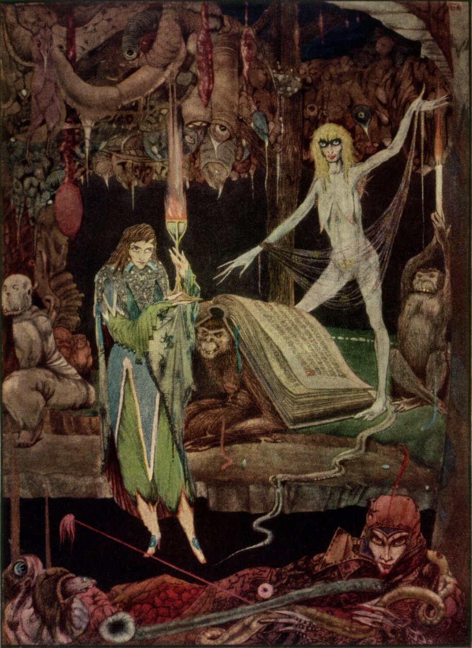 "Methinks, a Million Fools in Choir / are Raving and Will Never Tire", illustration från Faust av Goethe, översatt av John Anster av Harry Clarke