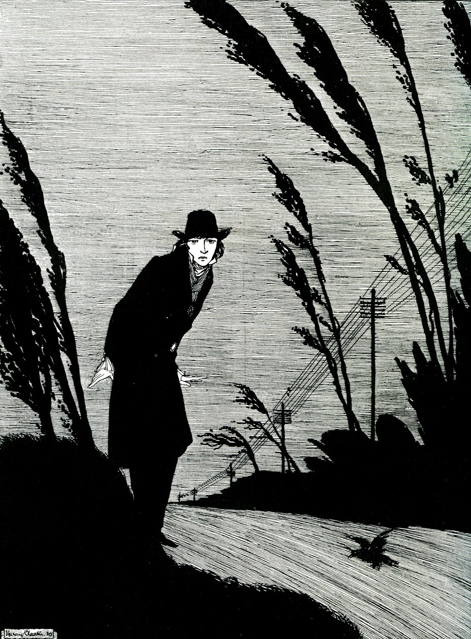 Mitt bland allt fanns ett kallvitt ansikte av Harry Clarke