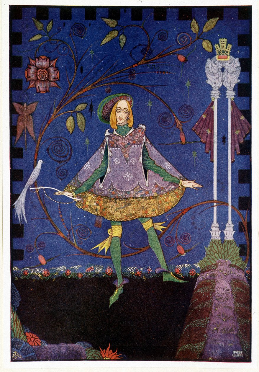 På prinsessans fars grav växte sedan en rosenbuske - Svinherden "" Prinsessan och verandan"" - i "" Sagor"" av Hans Christian Andersen, ill. av Harry Clarke av Harry Clarke