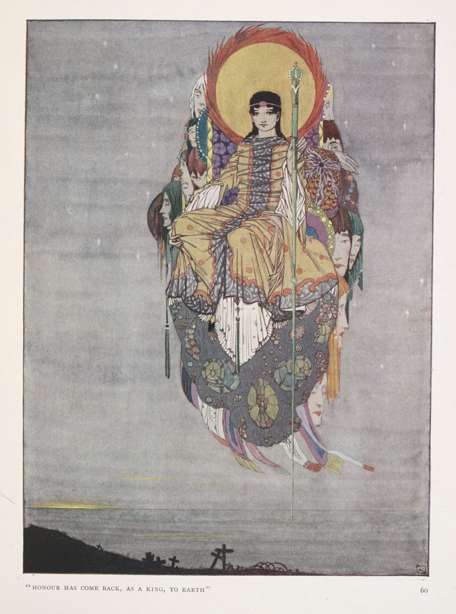 De döda. "Äran har kommit tillbaka, som kung, till jorden" av Harry Clarke