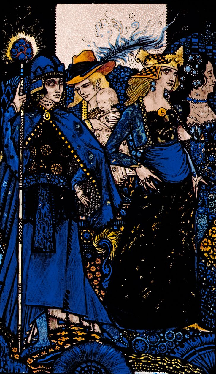 The Queens of Sheba, Meath och Connaught Illustration av Harry Clarke från 