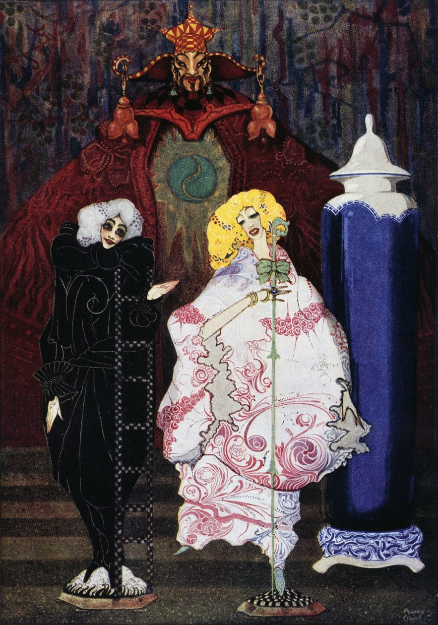 Herdinnan och skorstensfejaren, saga av Hans Christian Andersen (1805-1875), illustration av Harry Clarke (1890-1931) av Harry Clarke