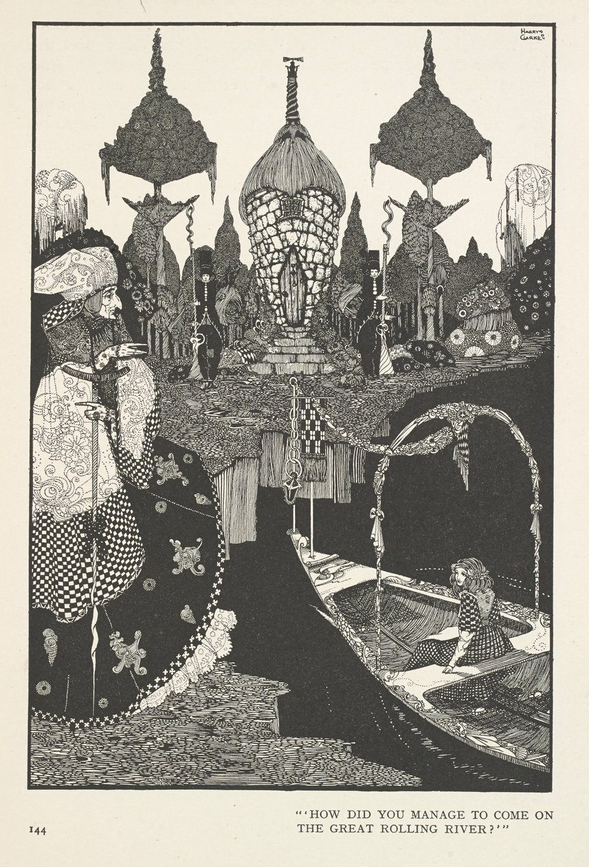 Snödrottningen. Hur lyckades du komma på den stora böljande floden? av Harry Clarke