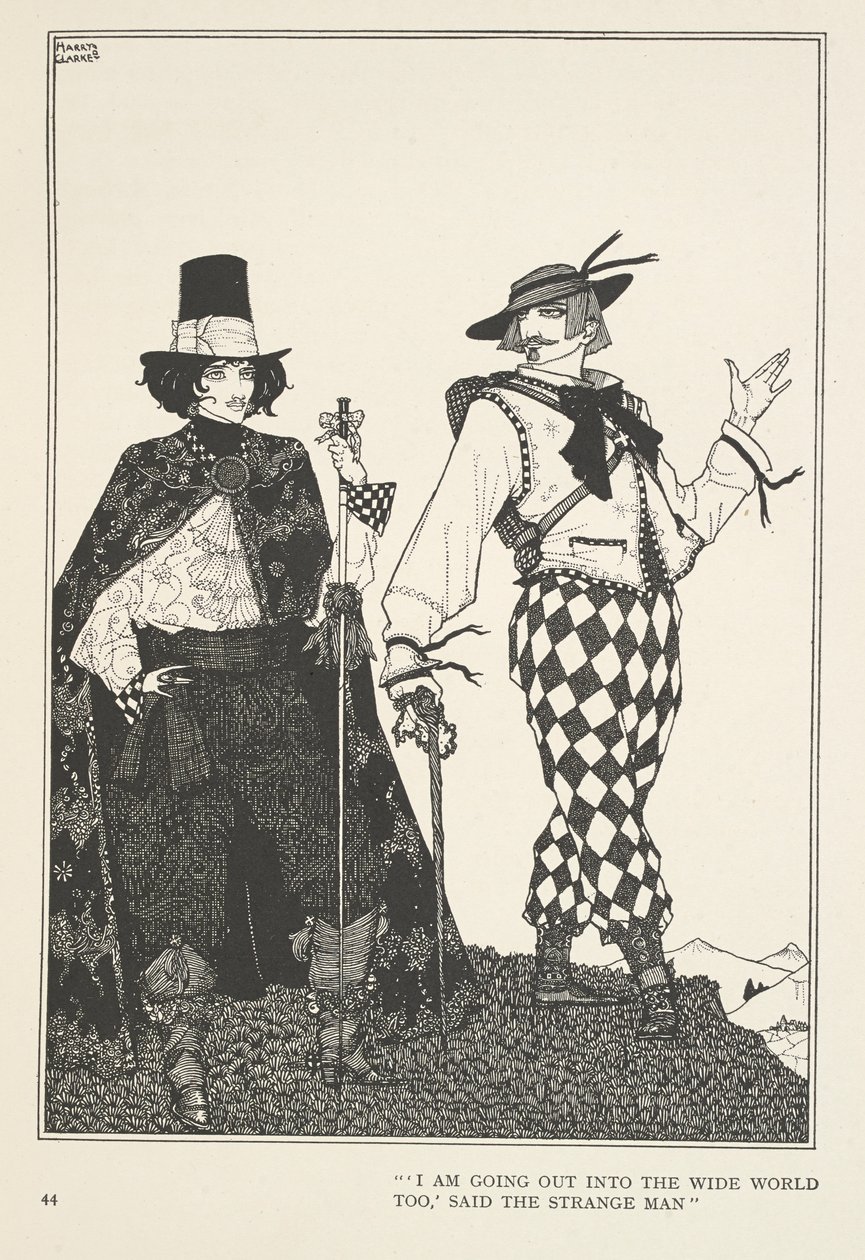 Reskamraten "Jag ska också ut i den vida världen", sa den främmande mannen. av Harry Clarke
