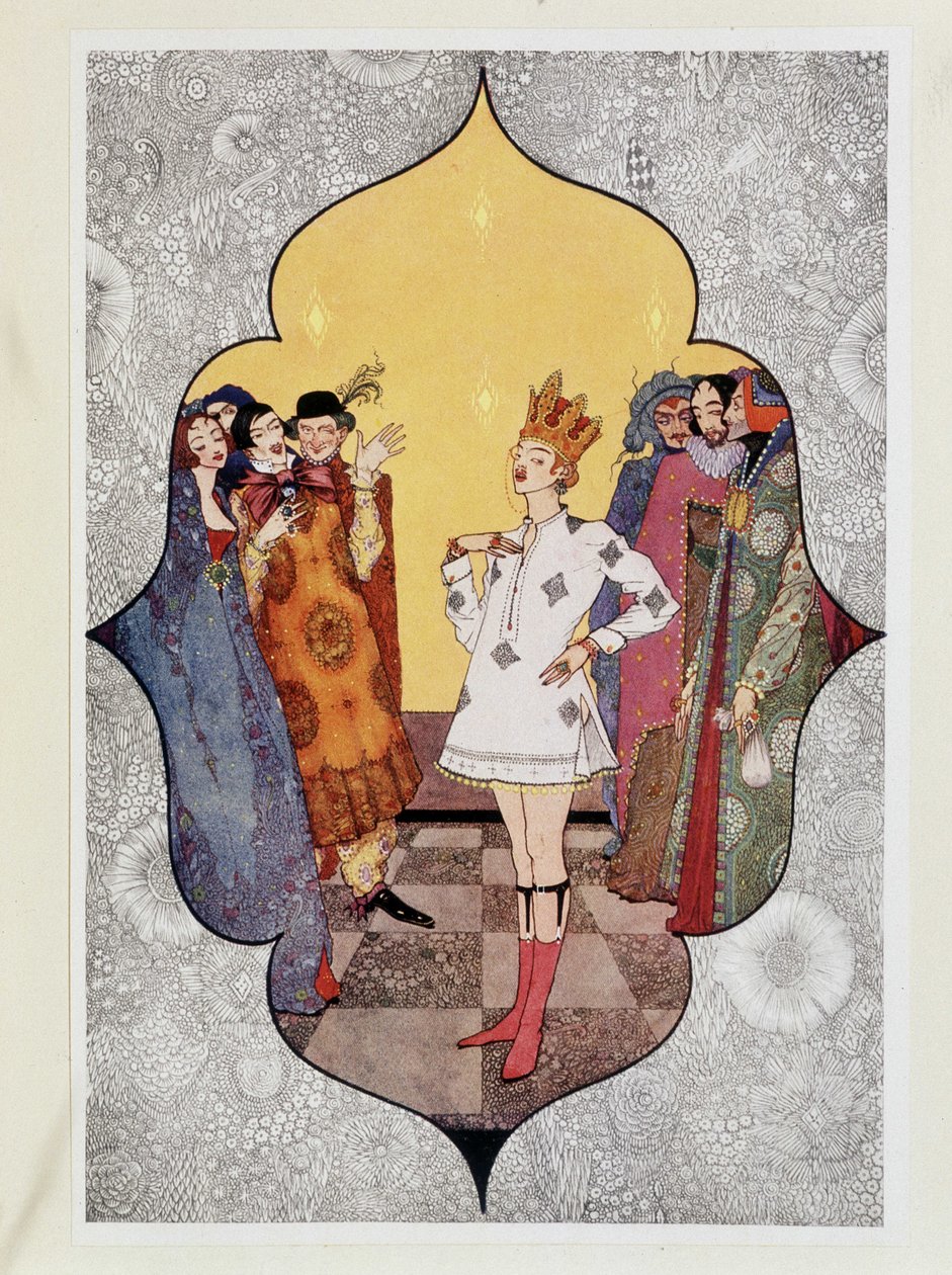 Kejsarens nya kläder: ”” Åh, vad snygga de ser ut! Hur kapitalt de passar”” - i “” Sagor”” av HC Andersen, ill. av Harry Clarke av Harry Clarke