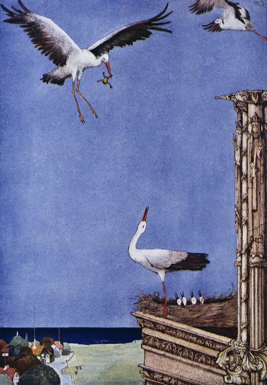 Storken, saga av Hans Christian Andersen (1805-1875), illustration av Harry Clarke (1890-1931) av Harry Clarke