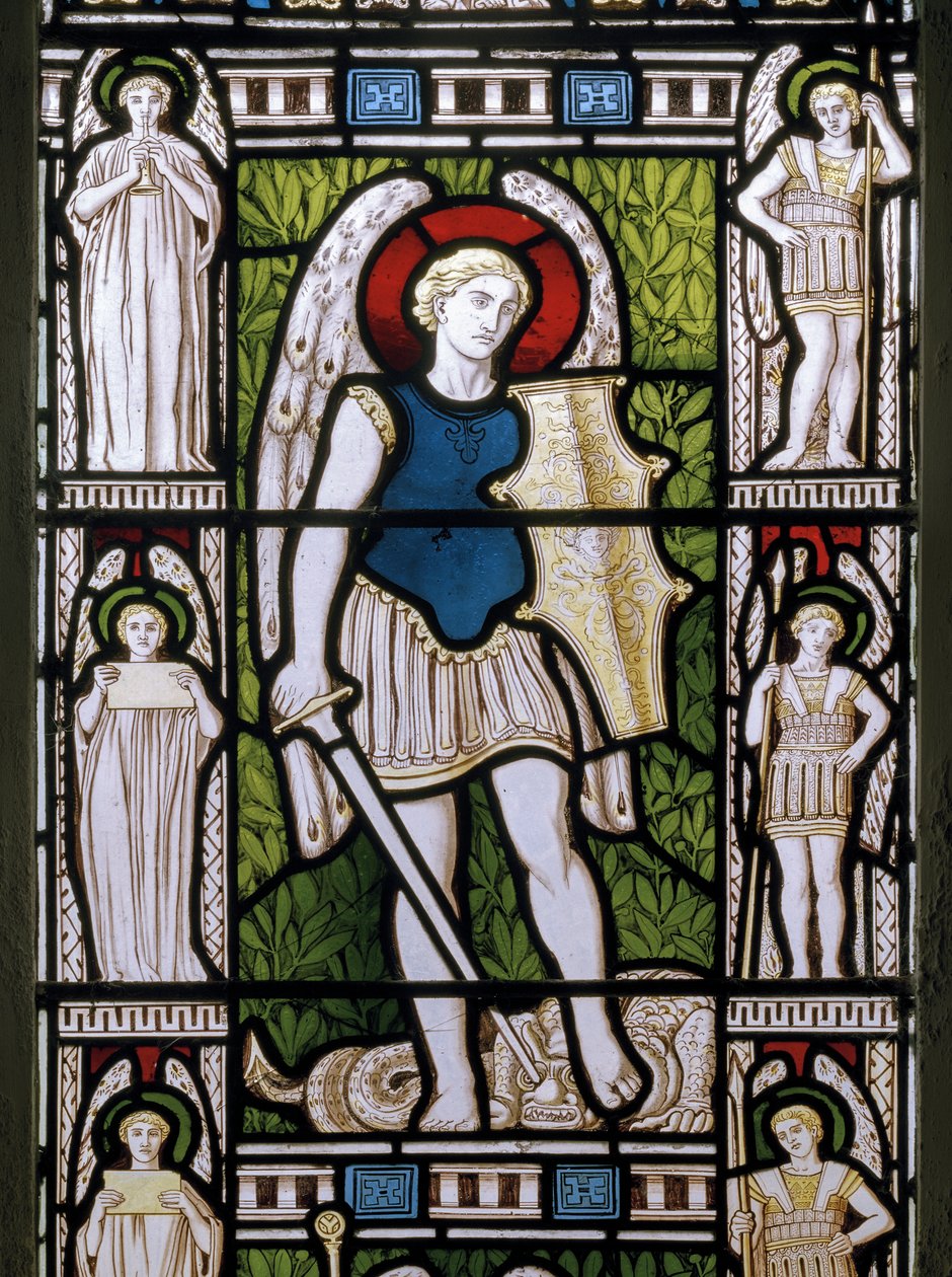 Minley, St Andrew, James Powell & Sons, Harry Ellis Wooldridge, Ärkeängeln Michael, 1870 av Harry Ellis Wooldridge