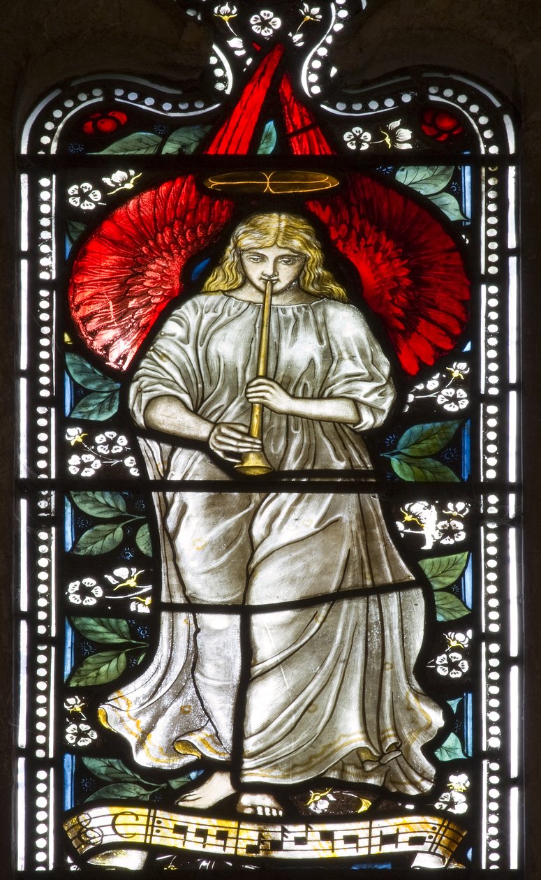 Musical Angel, 1876 (målat glas) av Harry Ellis Wooldridge