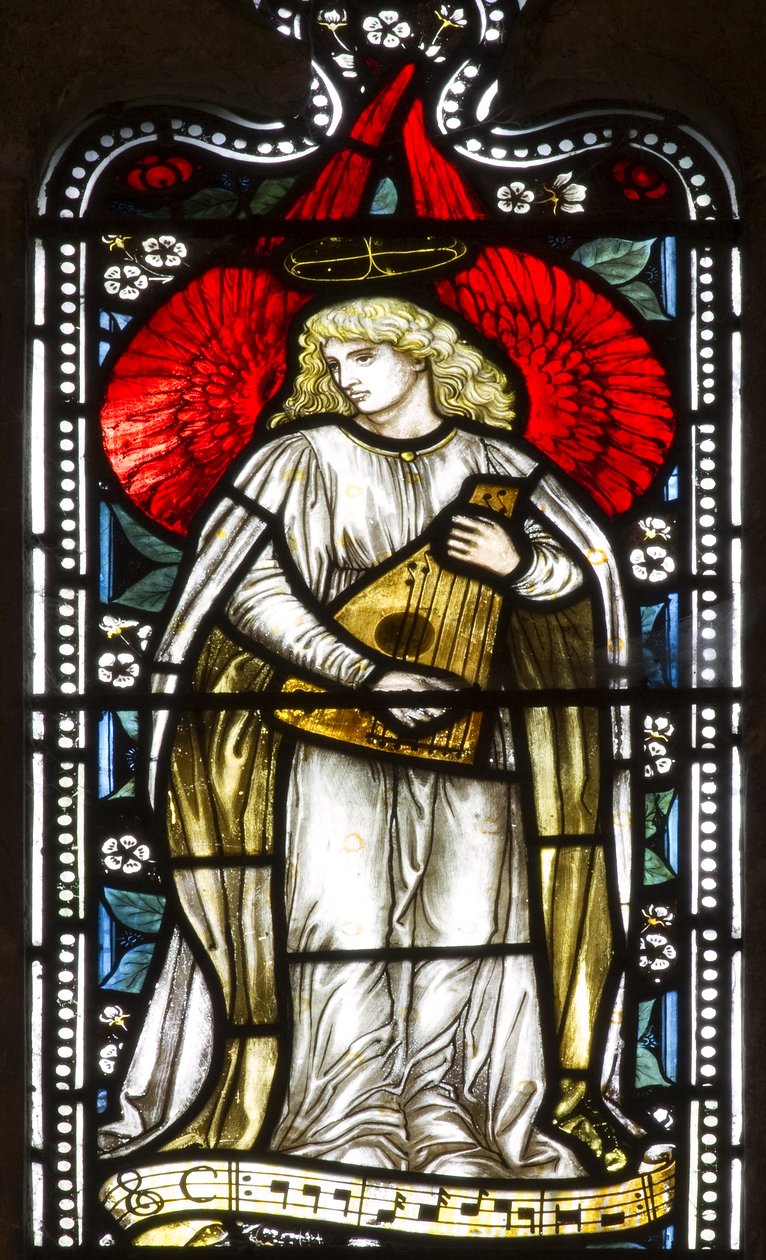 Musical Angel, 1876 (målat glas) av Harry Ellis Wooldridge