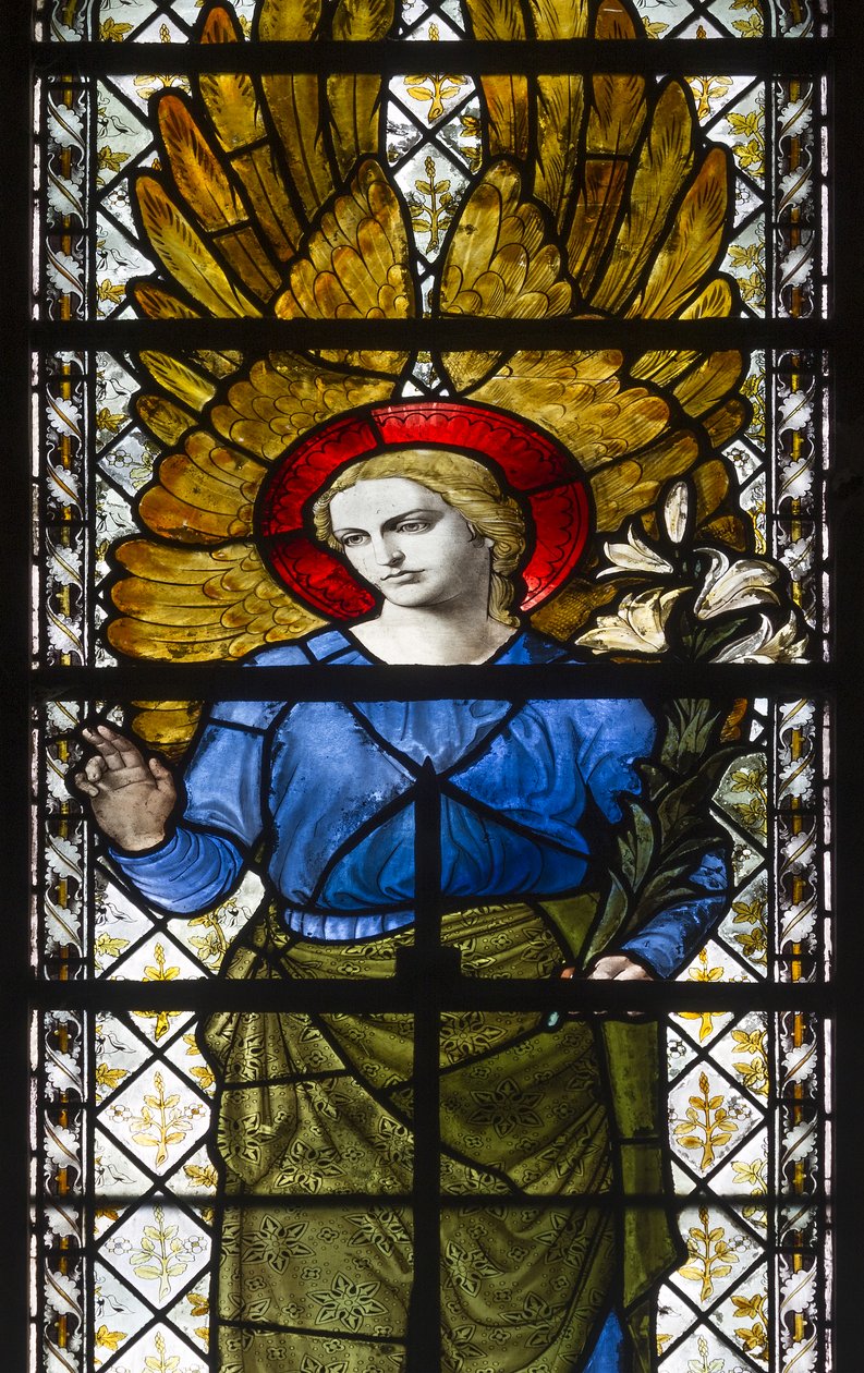 Winchester Cathedral, James Powell & Sons, Harry Ellis Wooldridge, Ärkeängeln Gabriel, 1882 av Harry Ellis Wooldridge