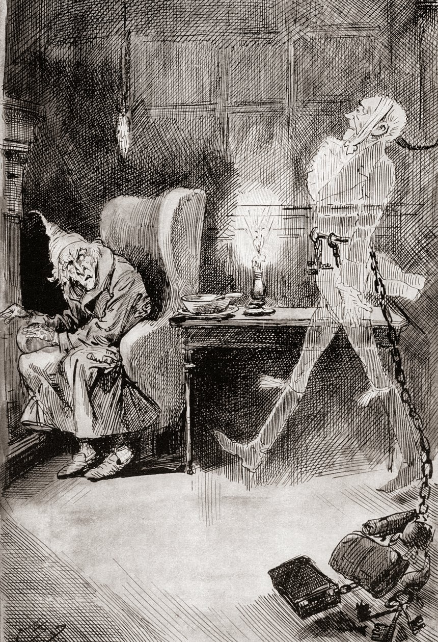 Illustration till A Christmas Carol från The Christmas Books av Charles Dickens av Harry Furniss