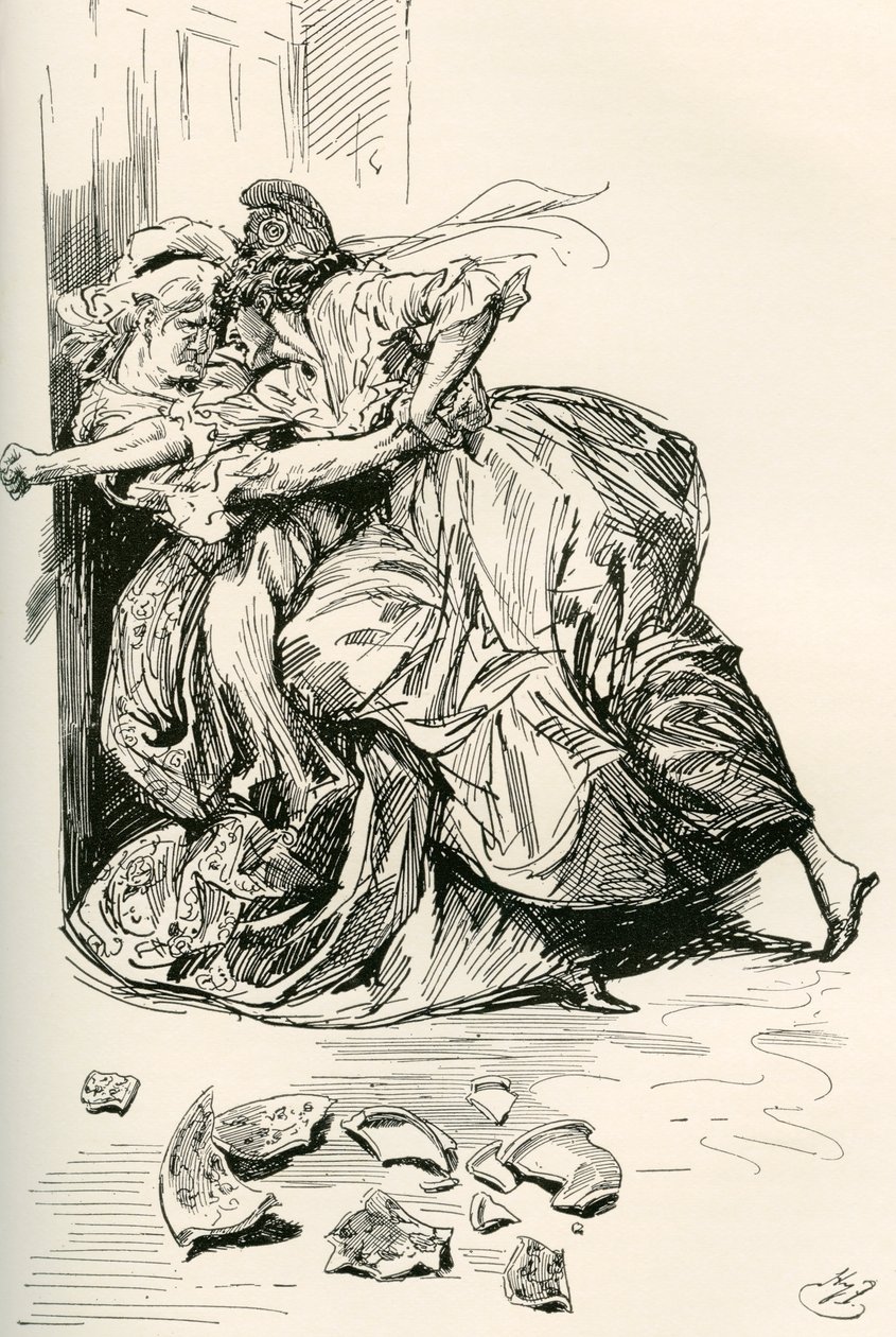 Illustration till Charles Dickens roman A Tale of two citys av Harry Furniss