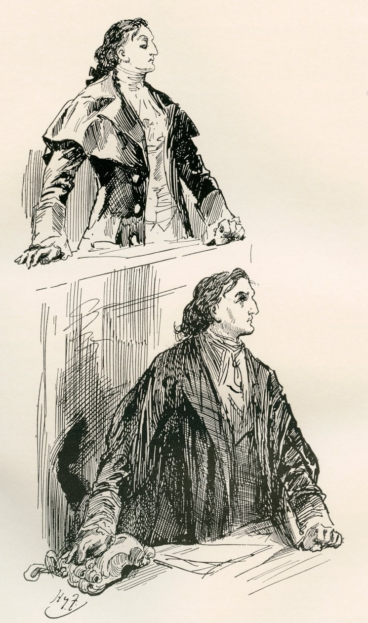 Illustration till Charles Dickens roman A Tale of two citys av Harry Furniss