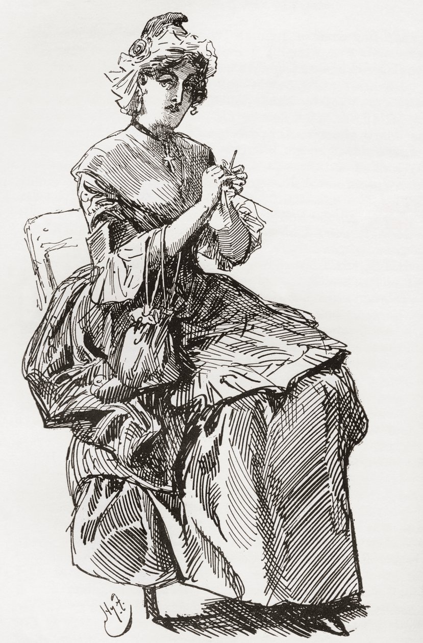 Illustration till Charles Dickens roman A Tale of two citys av Harry Furniss