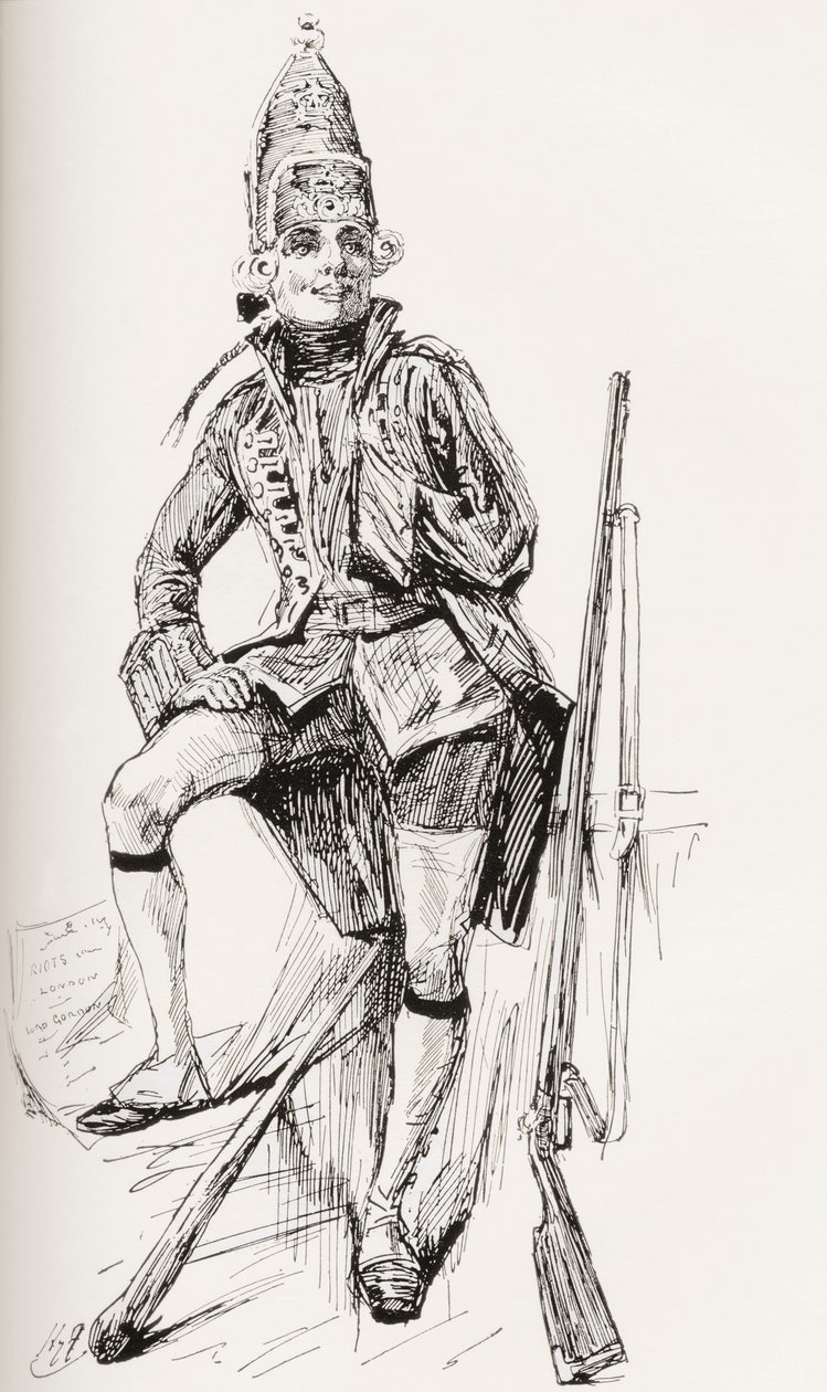 Illustration till Charles Dickens roman Barnaby Rudge av Harry Furniss