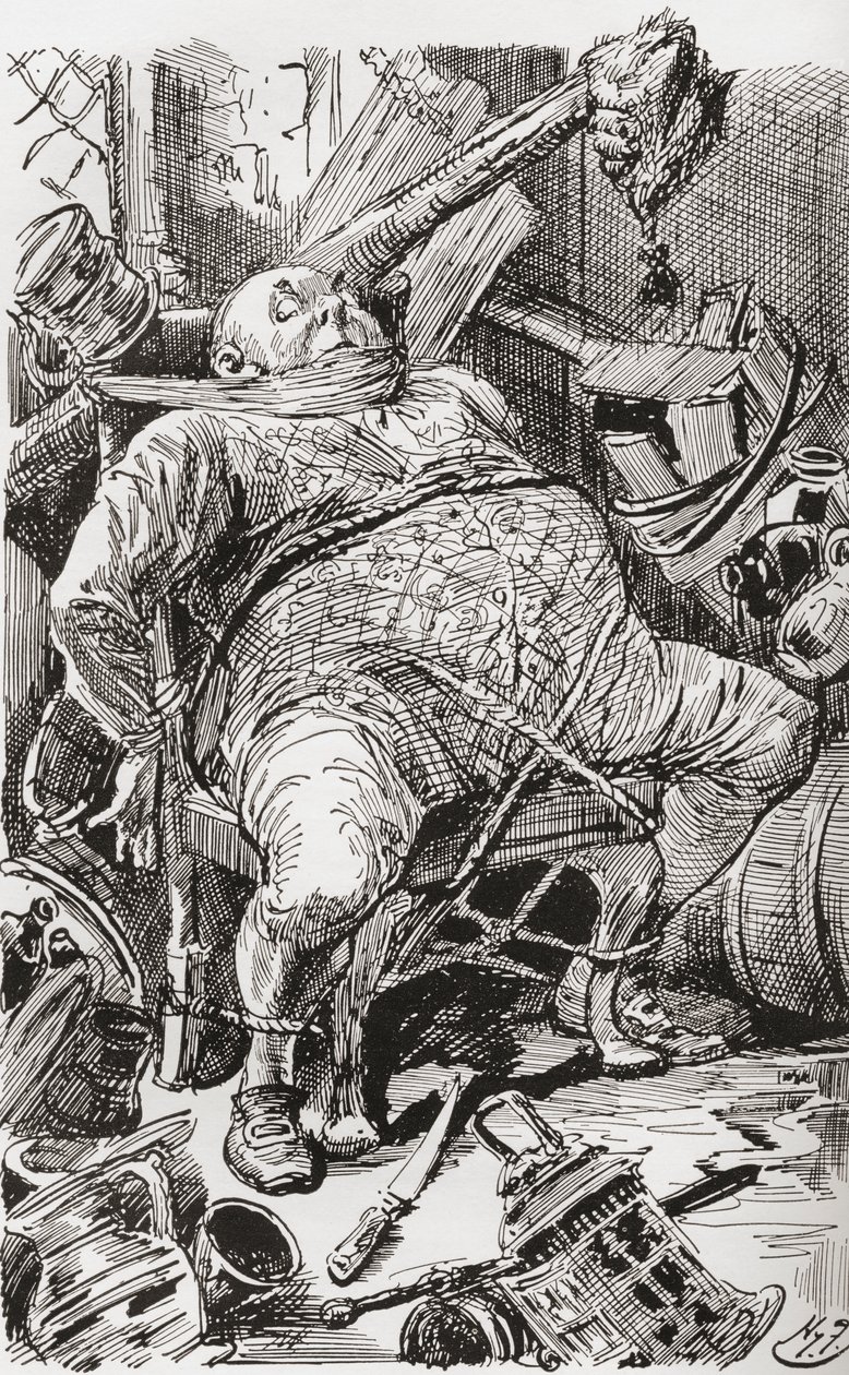 Illustration till Charles Dickens roman Barnaby Rudge av Harry Furniss