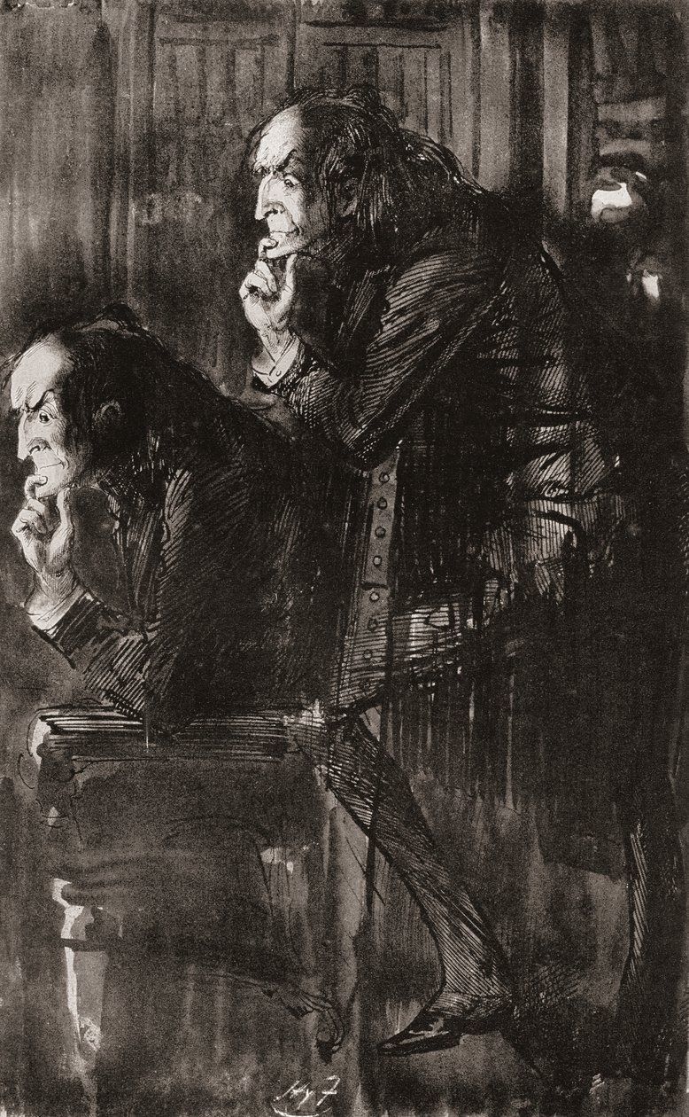 Illustration till Charles Dickens roman The Ghost
