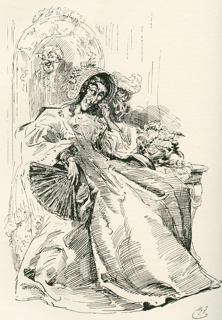 Mrs Skewton (gravyr) av Harry Furniss