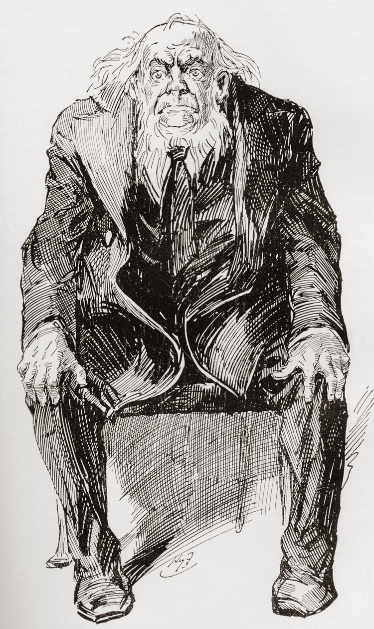 Provis. Illustration av Harry Furniss till Charles Dickens roman Great Expectations, från The Testimonial Edition publicerad 1910. av Harry Furniss