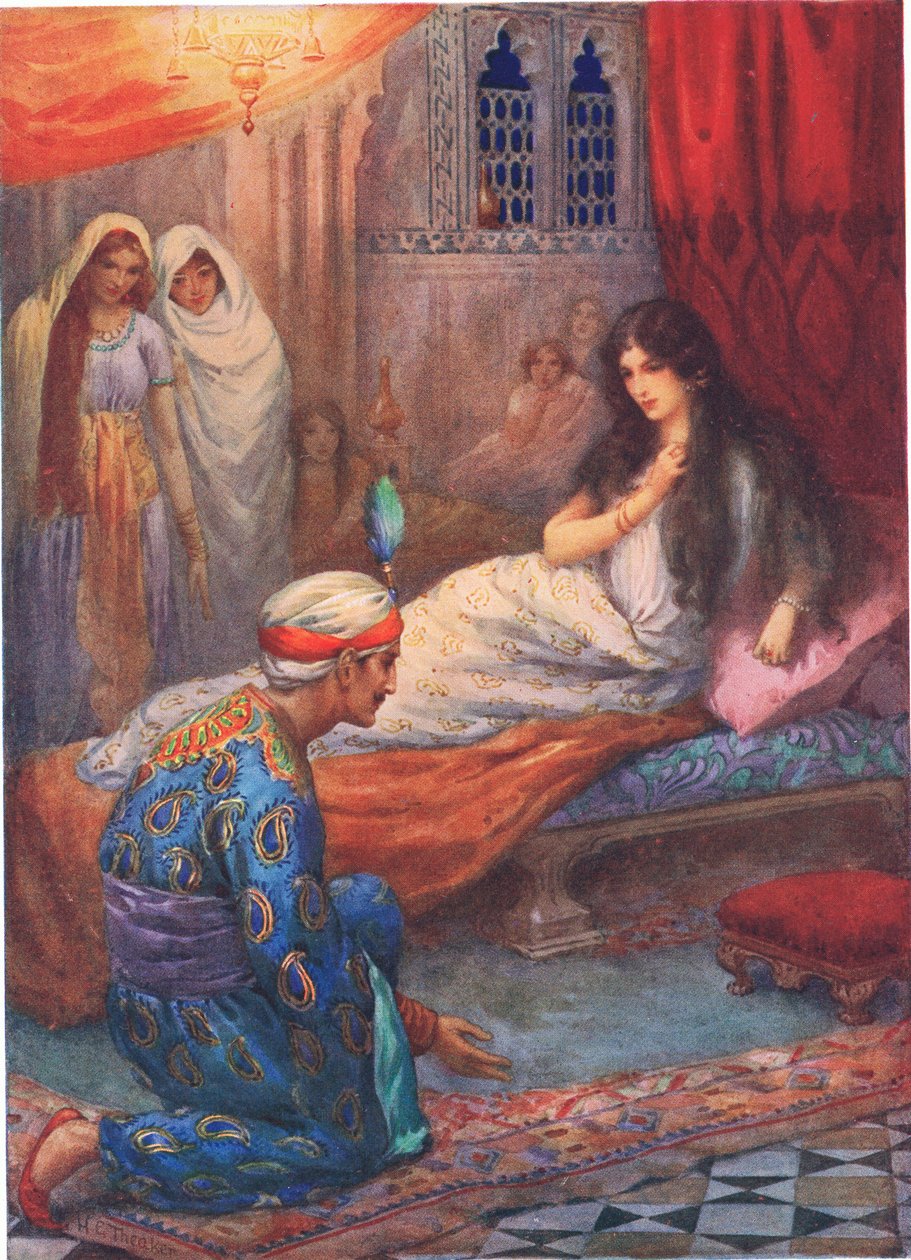 Prins Feroze-Shah väcker den vackra prinsessan, illustration ur "Children