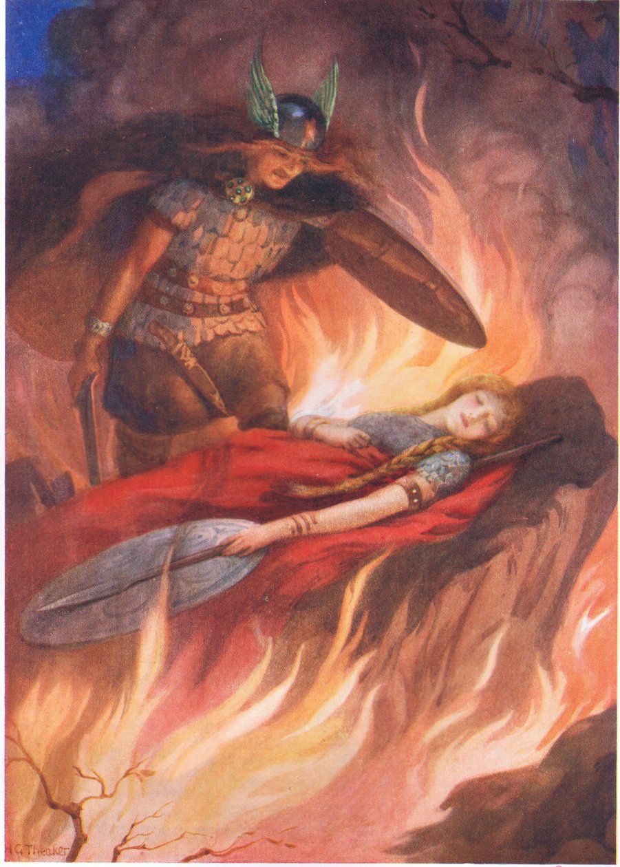 "Sigurd och Brynhild" ur "The Sword of the Volsungs" illustrerad i "Children