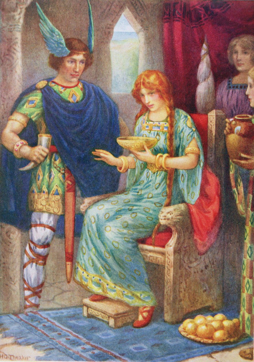 Skyrnir och Gerda, från illustrationen "Frey och Gerda" i "Children