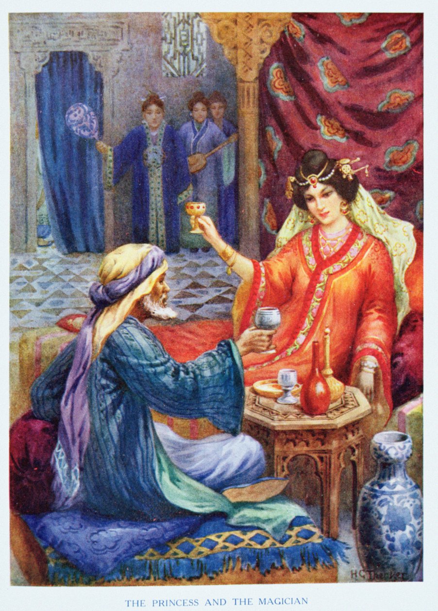 Prinsessan och trollkarlen, illustration ur "Children