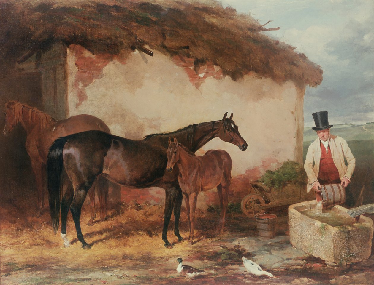Stoet kanske med sitt föl, 1846 av Harry Hall