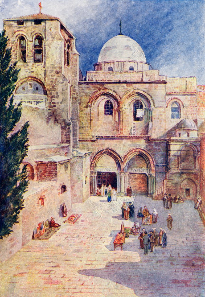 Den heliga gravens kyrka, Jerusalem, Palestina, ca 1910, från A Book of Modern Palestine av Richard Penlake pub. ca 1910 av Harry Morley