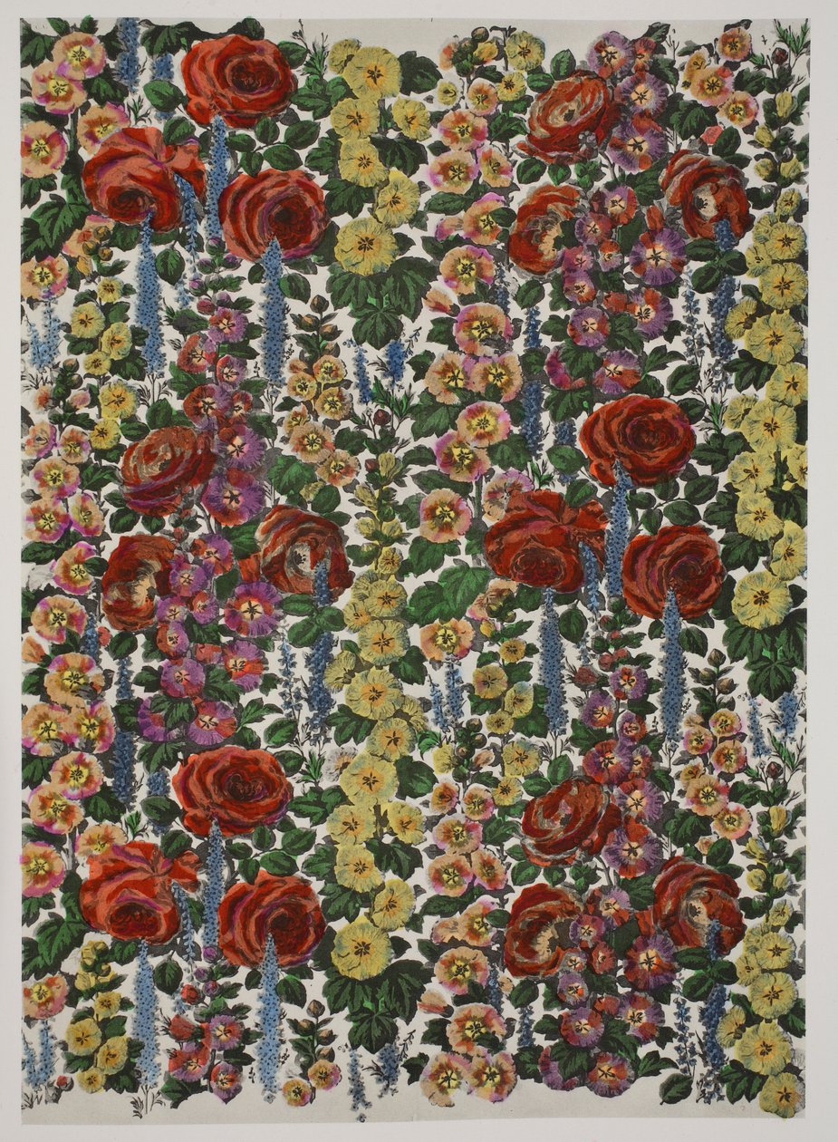 Hollyhocks and Roses, pub. 1933 av Harry Wearne