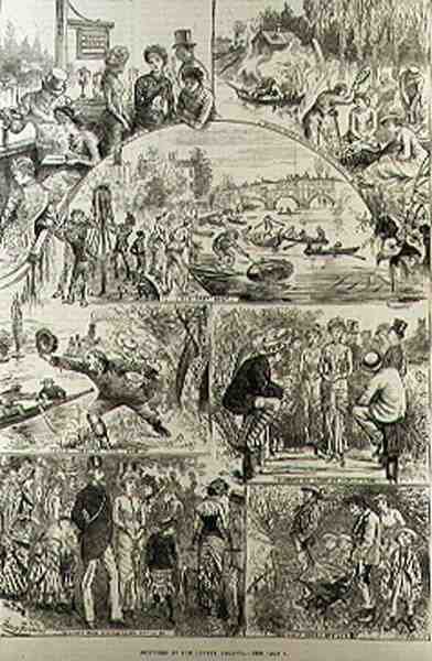 Skisser vid Henley Regatta, från The Illustrated London News, 7 februari 1881 av Harry after Furniss