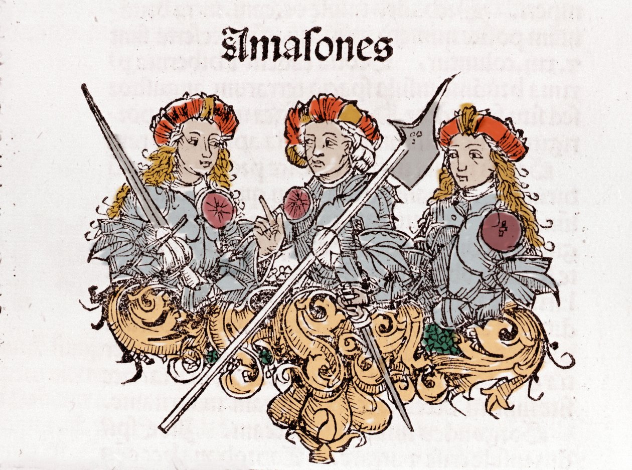 Amazoner i "Liber Chronicarum" av Hartmann Schedel tryckt i Nürnberg 1493. av Hartmann Schedel