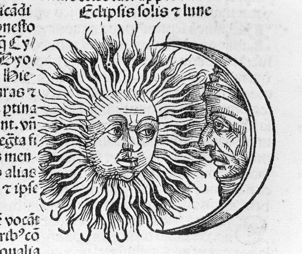 Eclipse beskriven av Hartmann Schedel i Nürnbergkrönikan av Hartmann Schedel