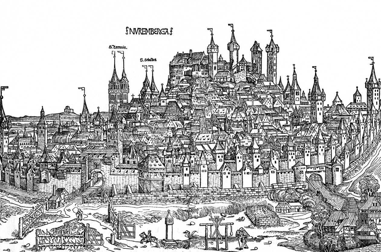 Nurnburg utsikt på 1400-talet av Hartmann Schedel