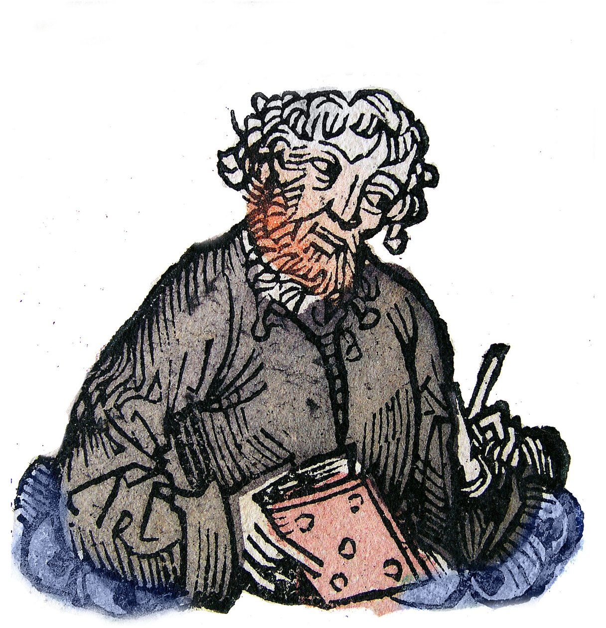 Porträtt av Juvenal (Decimo Giunius Iuuenalis) latinsk satirisk poet från slutet av 1000-talet. Xylografi av "" Chronicles of Nuremberg"" av Hartmann Schedel av Hartmann Schedel