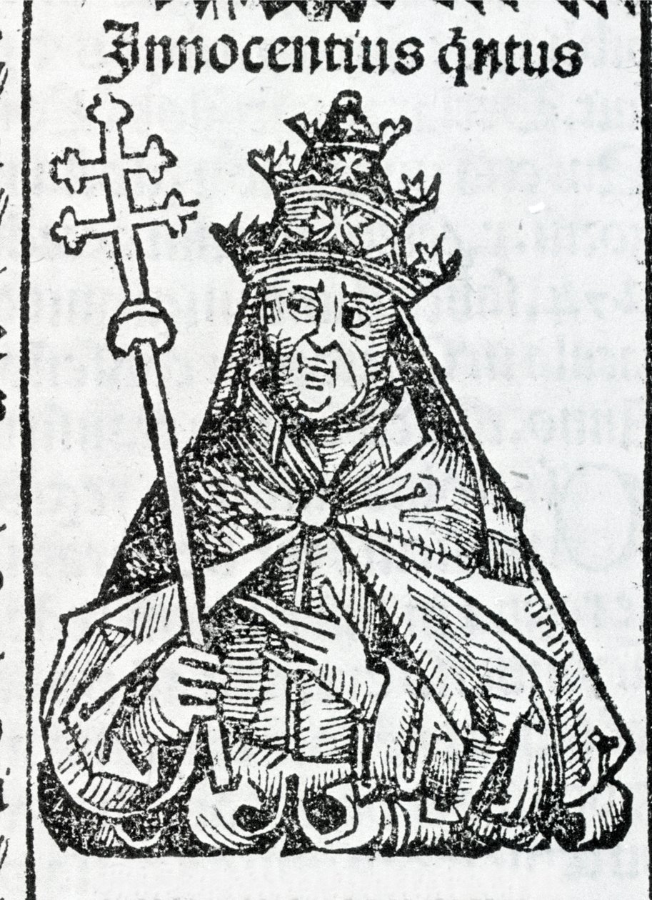 Porträtt av påven Innocentius IV (1195 - 1254) i Liber Chronicarum av Hartmann Schedel Nürnberg av Hartmann Schedel