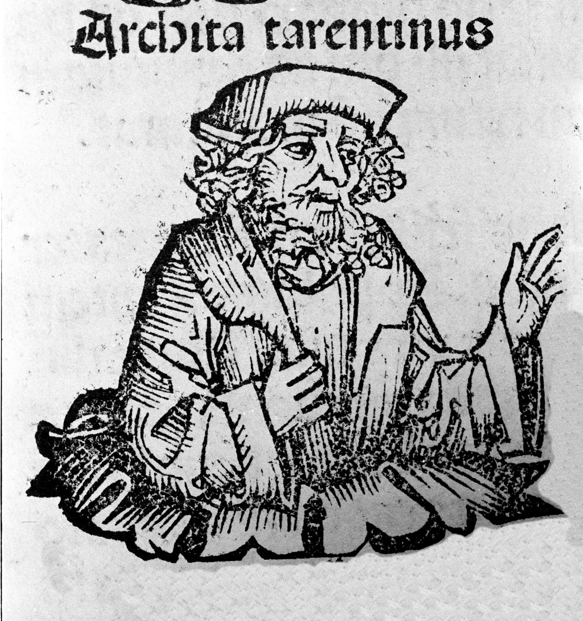 Den grekiske filosofen Archytas av Taranto (435-347 f.Kr.) filosof Pythagorician, matematiker, astronom. Xylografi av "" Chronicles of Nuremberg"" av Hartmann Schedel av Hartmann Schedel