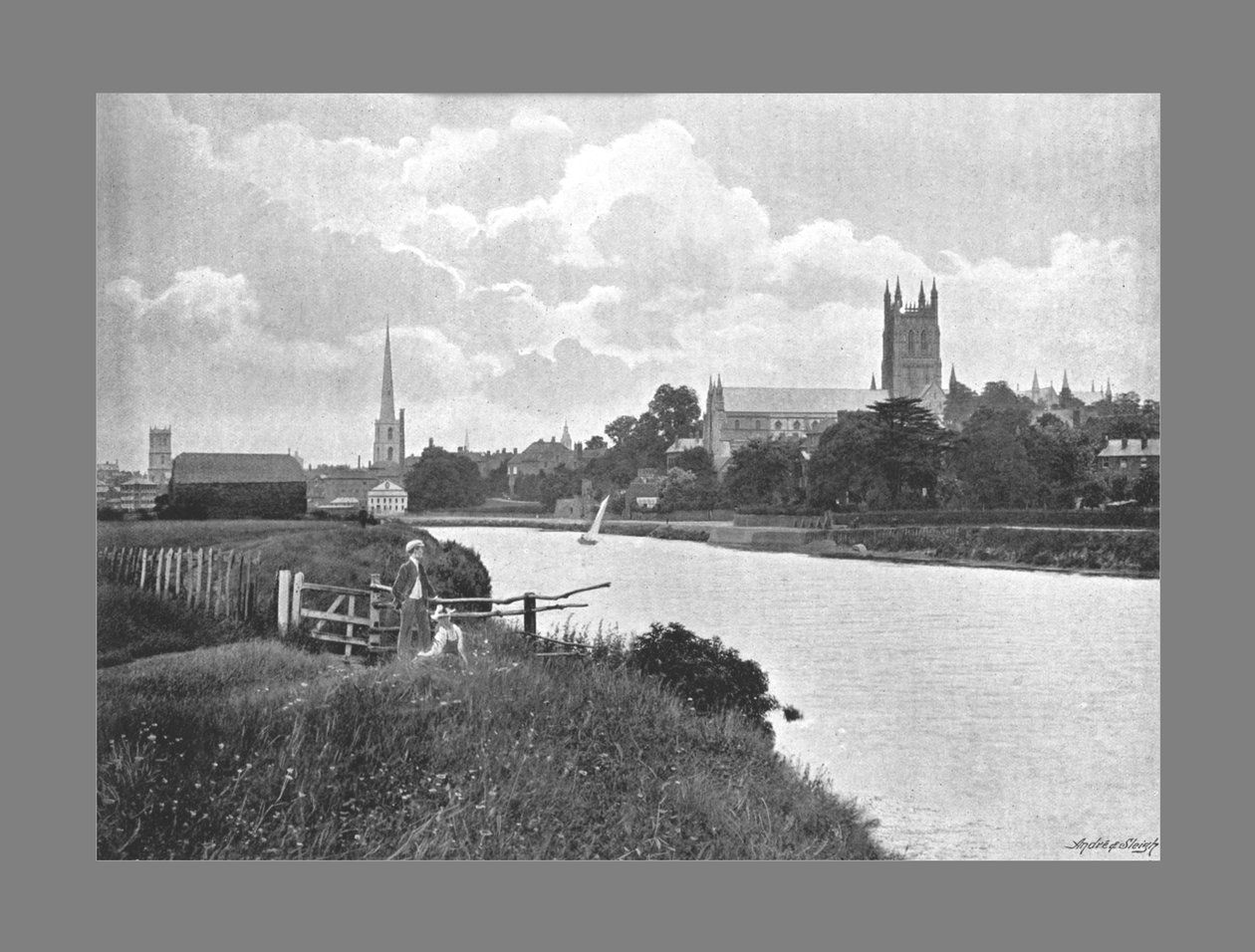 Worcester Cathedral, ca 1900 av Harvey Barton