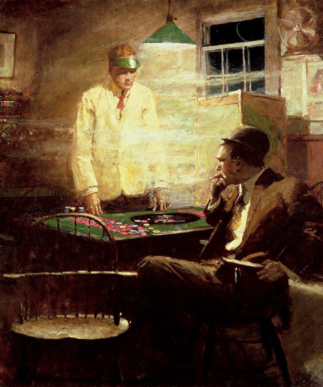 The Gambler (olja på duk) av Harvey T. Dunn