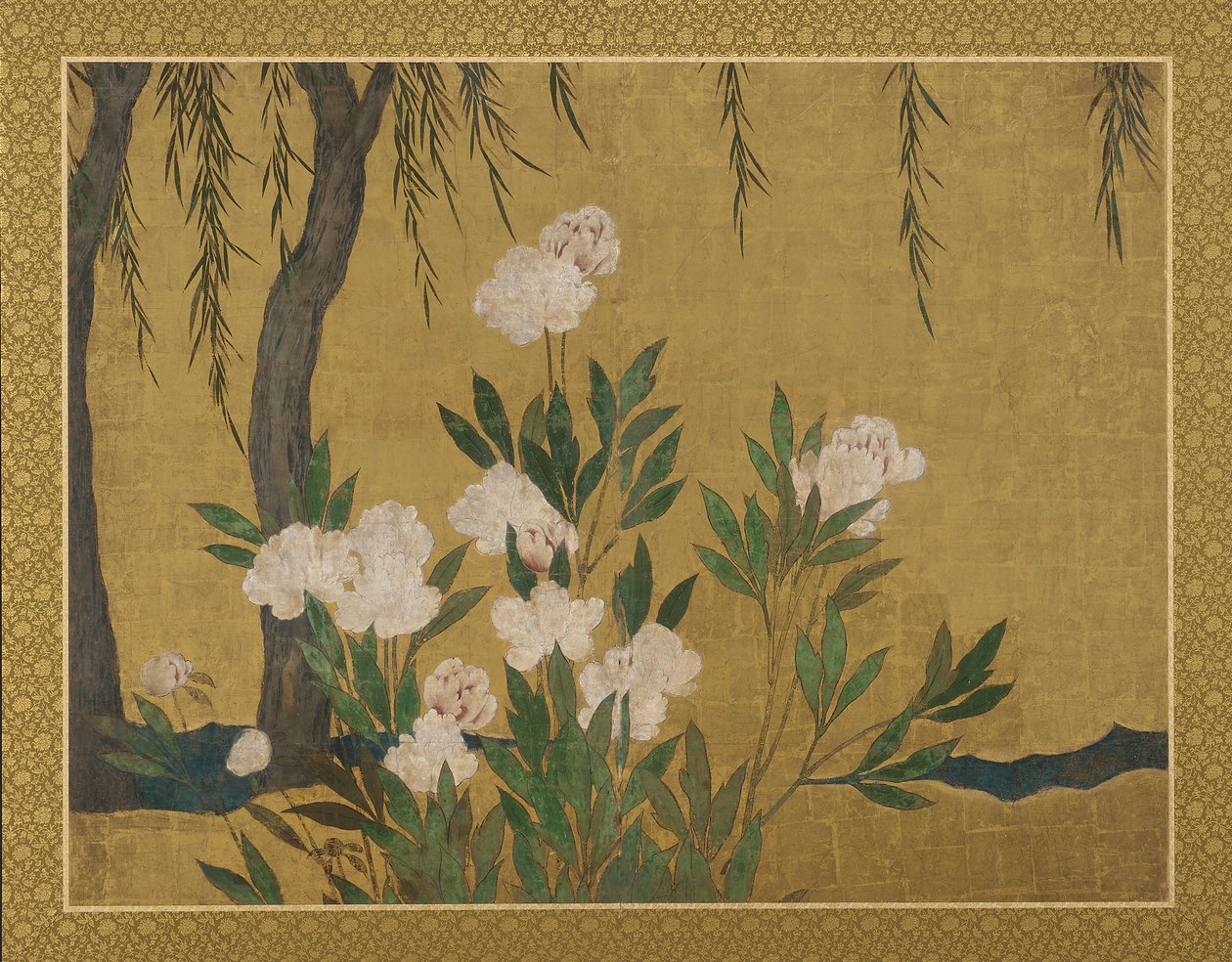 Pioner och pilar, Momoyama- eller Edo-perioden, tidigt 1600-tal. av Hasegawa Tonin