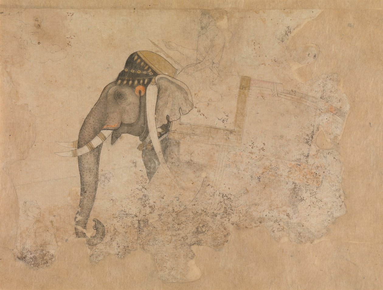 Elefant och ryttare, ca. 1640. av Hashim.