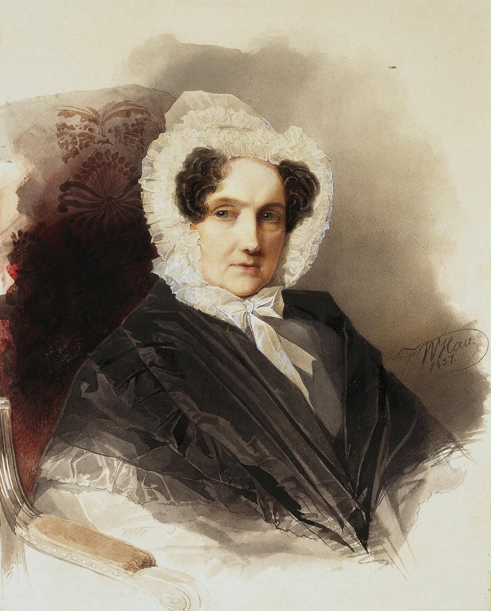 Porträtt av Tsountes Ana Vladimirovna Bobrinskaya 1769-1846, 1837 av Hau