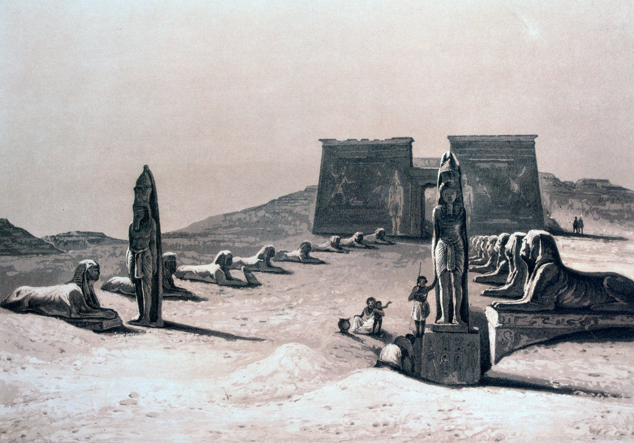 Assebouas tempel, Nubia, Egypten, 1800-talet av Hector Horeau