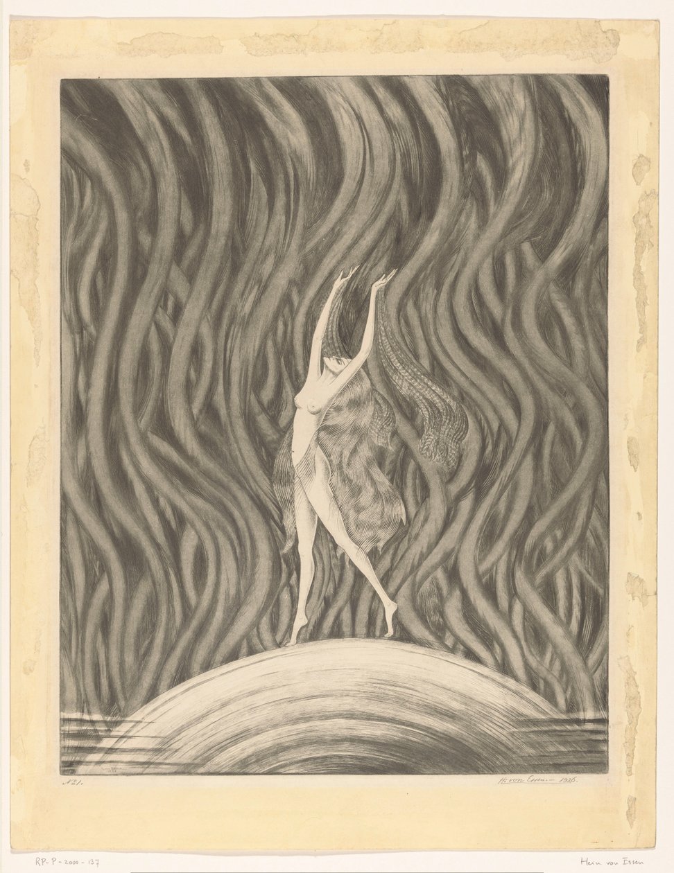 Dansande naken kvinna av Hein von Essen (signed by artist)
