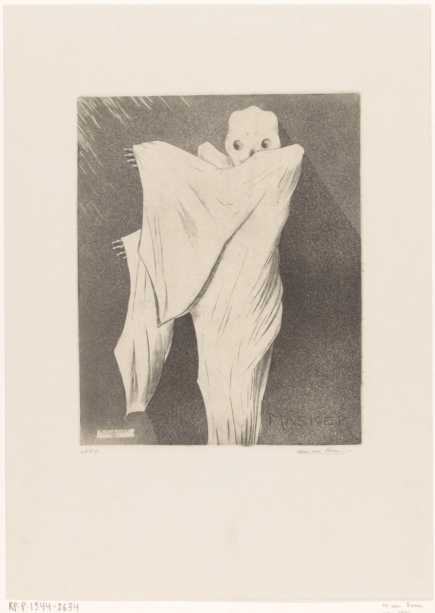 De Dood (originaltitel på objekt) Masker (original serietitel på objekt) av Hein von Essen (signed by artist)