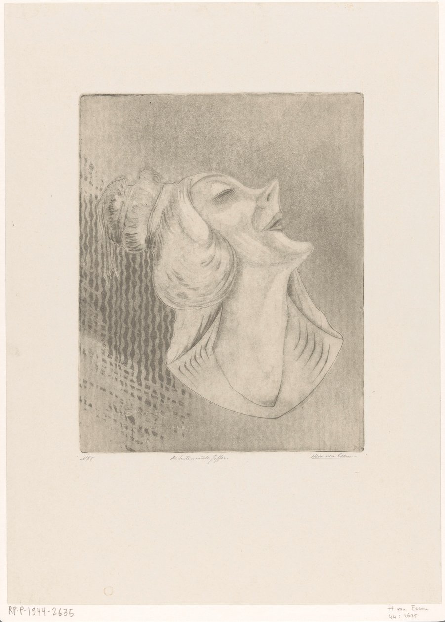 De sentimenteele joffer (originaltitel på objekt) Masker (original serietitel på objekt) av Hein von Essen (signed by artist)