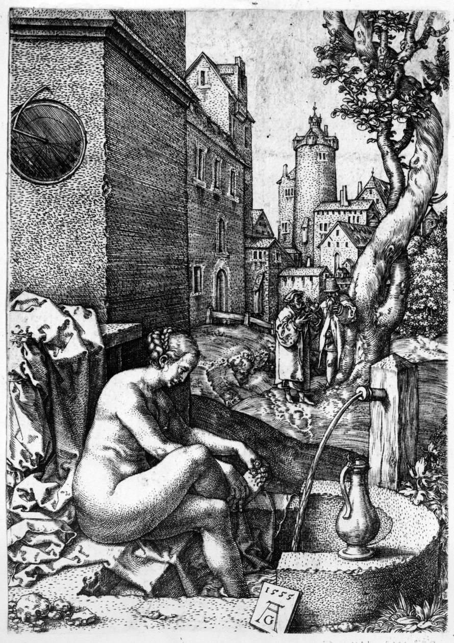 Susanna och de äldre, 1555 av Heinrich Aldegrever
