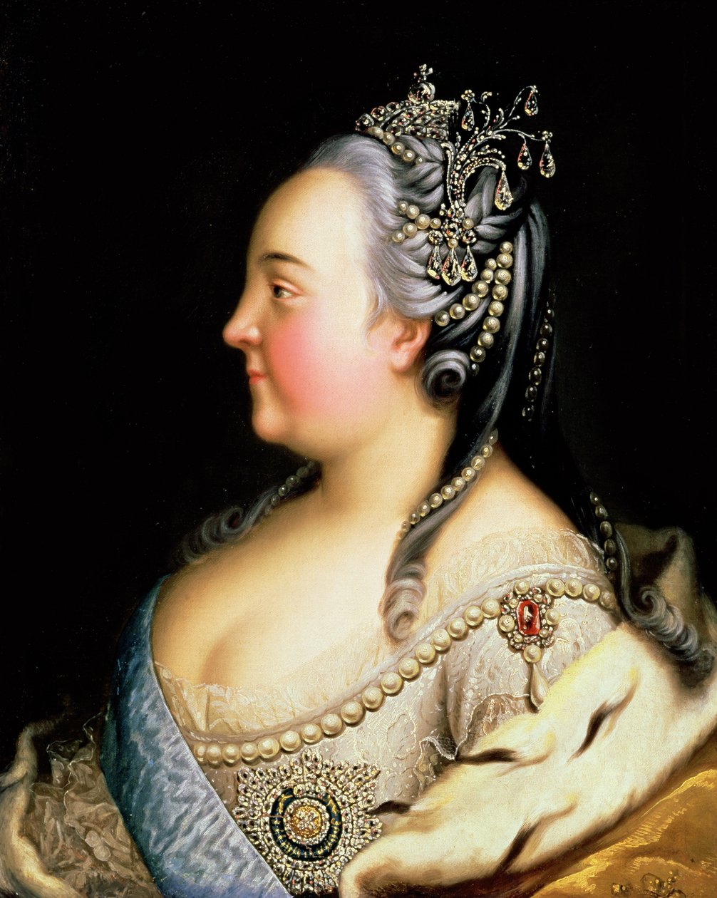Porträtt av Elizabeth Petrovna (1709-62) kejsarinna av Ryssland, ca 1768 av Heinrich Buchholz