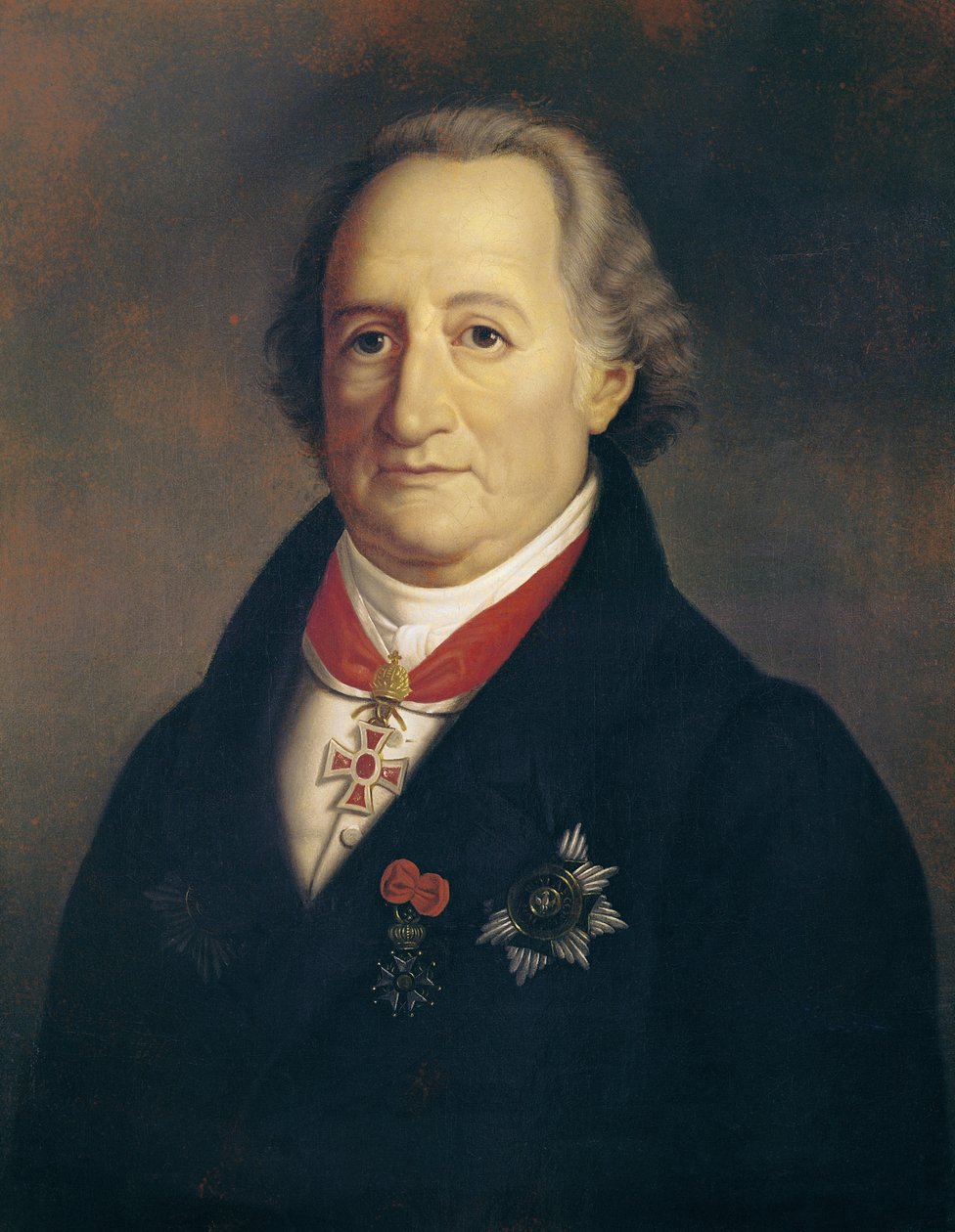 Porträtt av Johann Wolfgang von Goethe (1749-1832) med dekorationer av Heinrich Cristoph